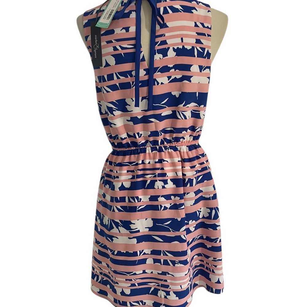 NEW WITH TAGS! Market & Spruce‎ Navy and Pink Striped Dress Size Small - Picture 7 of 12